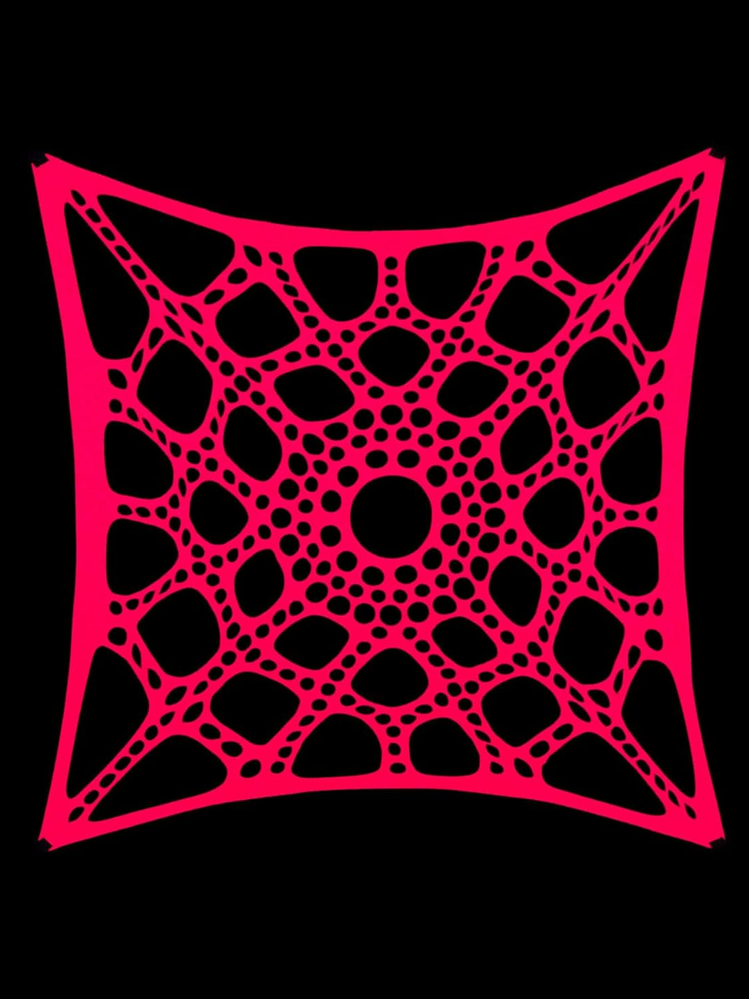 PSYWORK Schwarzlicht Segel Spandex | Neon Spiderweb | Fuchsia | 3 x 3m | UV-aktiv | Leuchtend | Wand