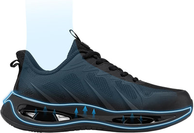 LARNMERN Sicherheitsschuhe Herren Arbeitsschuhe Leichte Stahlkappenschuhe Bequeme Antishock Atmungsa