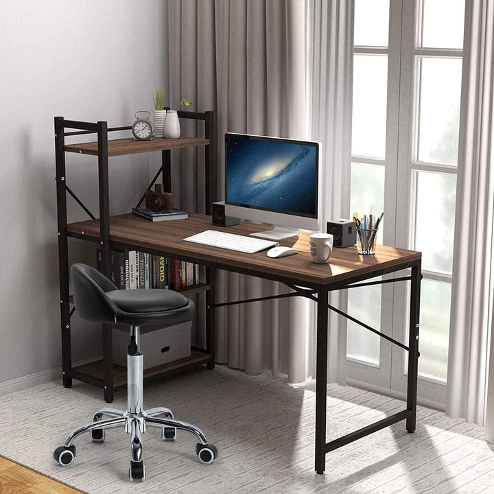 Mingone Bürohocker Höhenverstellbar 2 Stück Rollhocker mit Lehne Drehhocker mit Rollen Arbeitshocker