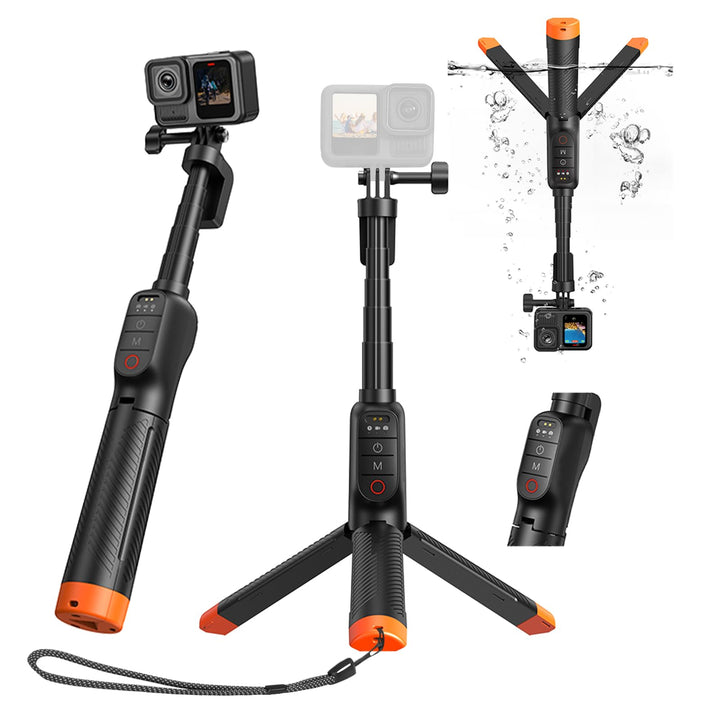 Schwebender Handgriff Selfie Stick Stativ Wasserdicht Ausziehbares Selfie Einbeinstativ Griff mit Bl