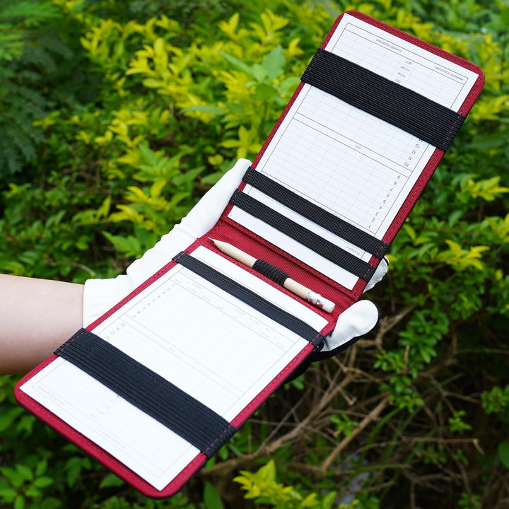 LZFAN Golf-Scorekartenhalter &amp; Yardage Book Cover, Golf-Zubehör, schwarz, Premium-Leder Yardage Book