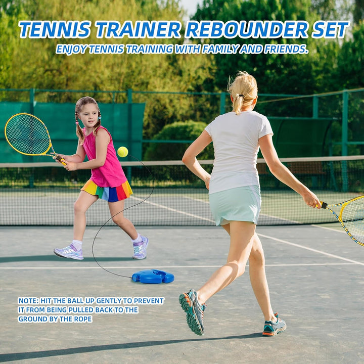 JOY SPOT! 2 Pack Tennisschläger für Kinder, Tennis Trainer Set mit Rebound Ball, Schnur & Tasche für