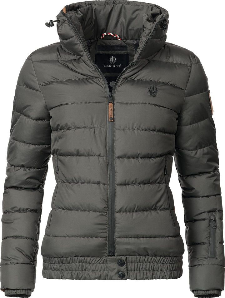 MARIKOO Damen Winter Steppjacke Poison XS-XL XS Anthrazit, XS Anthrazit