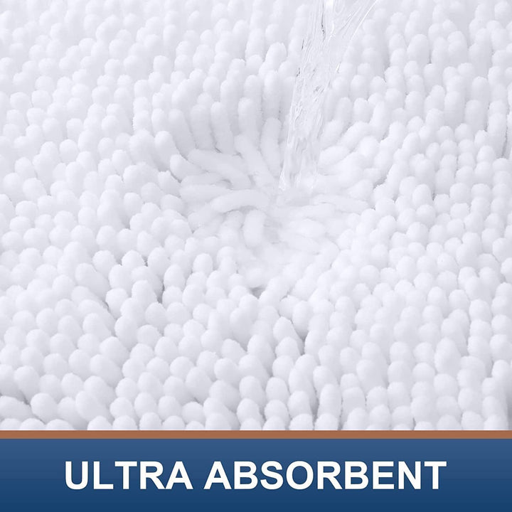 Homaxy rutschfeste Badematte Chenille Badezimmerteppich Mikrofaser Badteppich Saugfähige Hochflor Ba