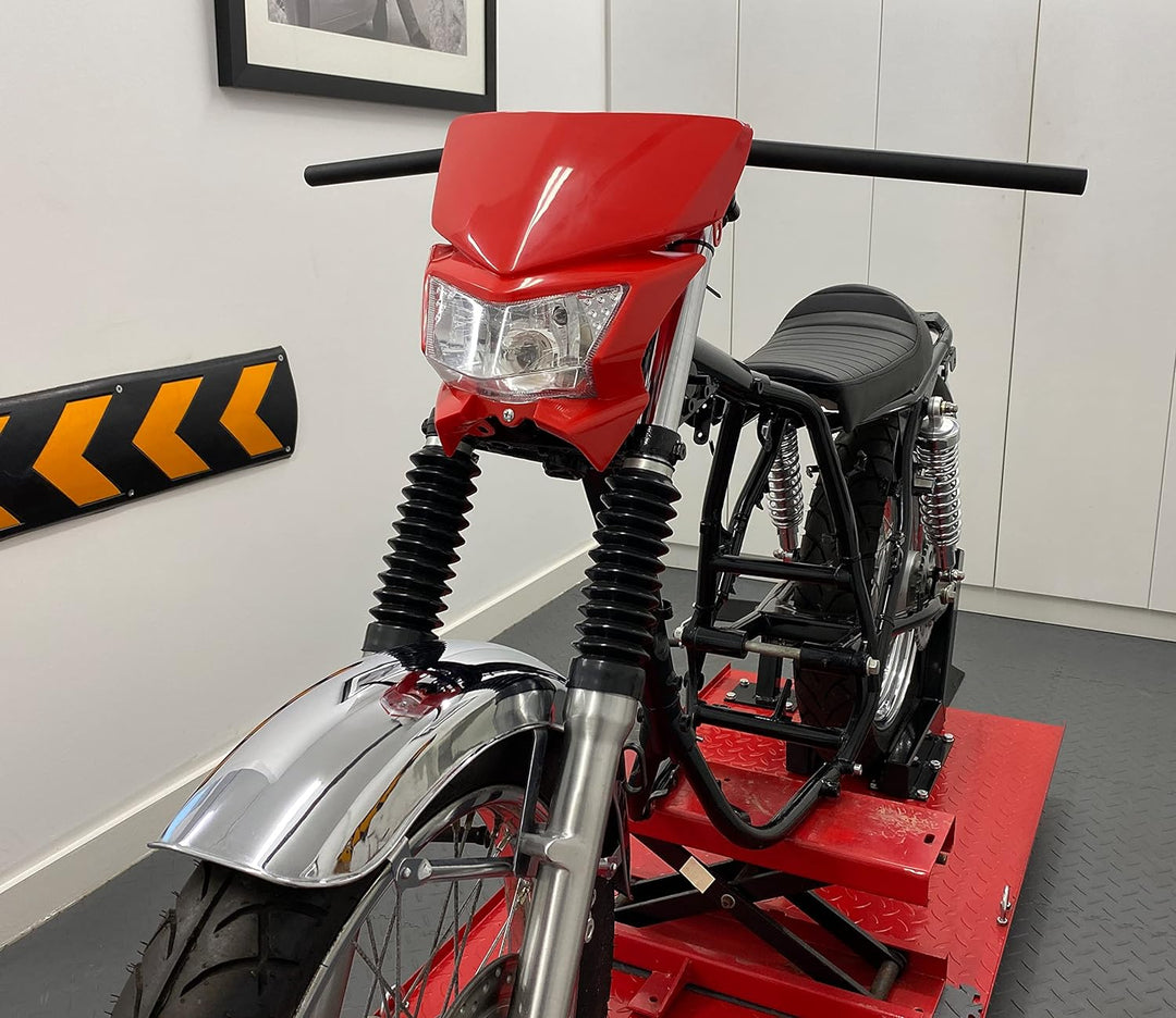 Motorrad Scheinwerfer Gesichtsschutz - Streetfighter & Supermoto - Rot - 12V 35W
