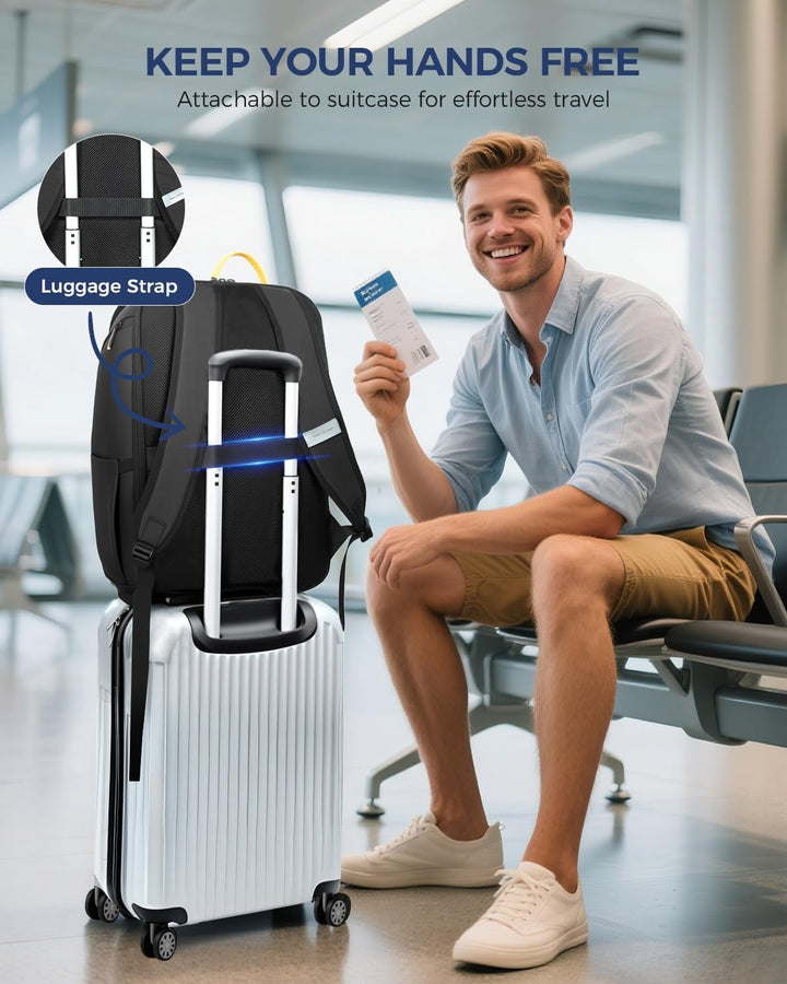 Rucksack Herren - Gross Laptop Rucksack 18 Zoll Laptoptasche mit Anti Diebstahl, Wasserdicht Busines