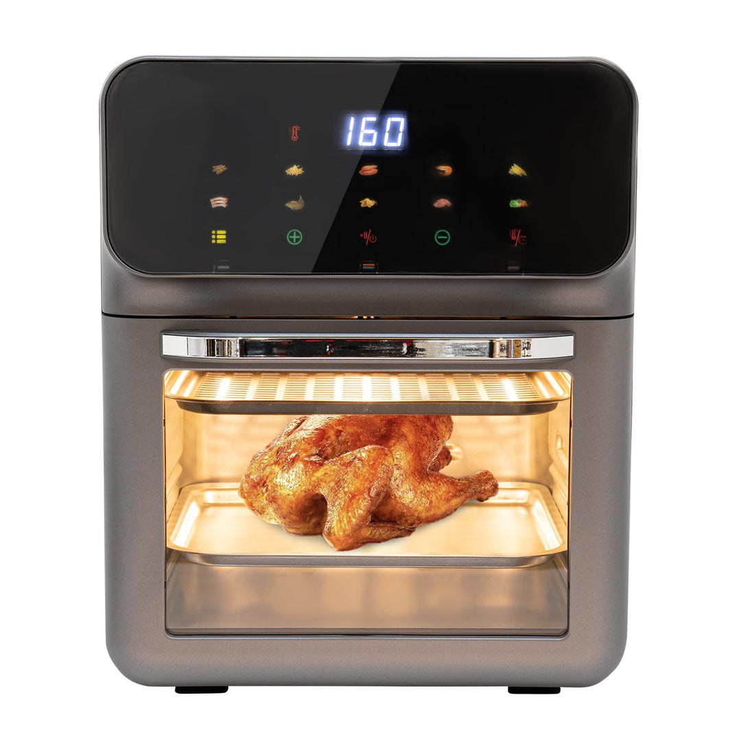 Elektrobackofen, 1350W Elektrobackofen LCD Touchscreen Minibackofen Auftauen und Grillen, Toaster Gr