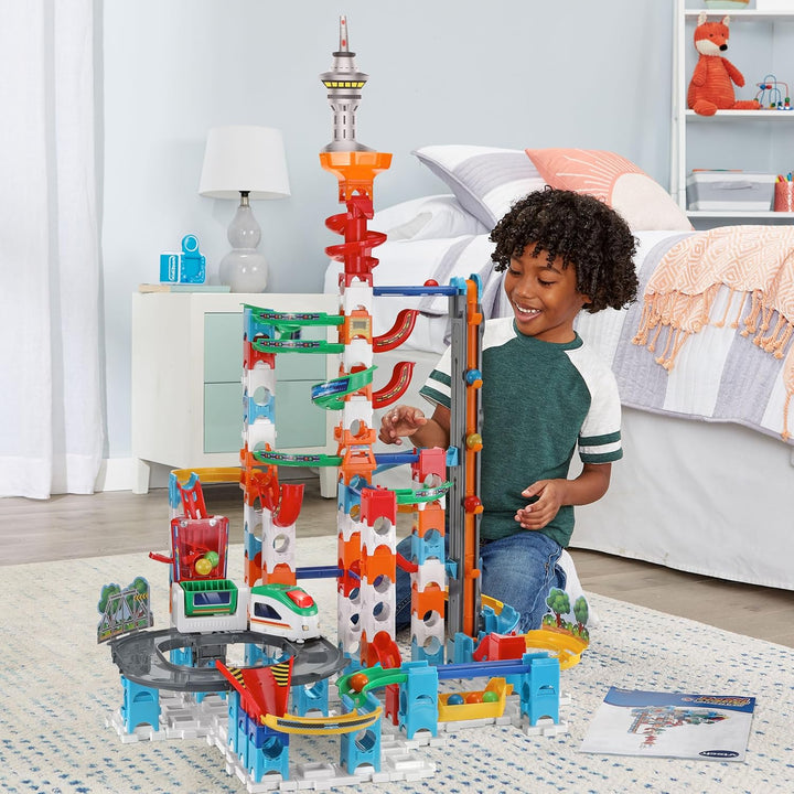VTech Marble Rush – Super Sky Tower Set XL300 E – Interaktives Kugelbahn-Set – Für Kinder von 4-12 J