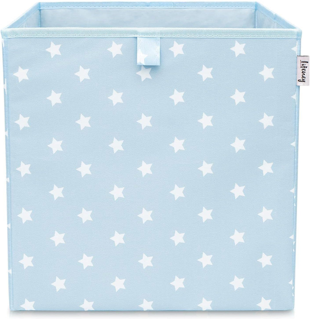 Aufbewahrungsbox 3er Set Sternenmotiv in Grau, Rot & Blau I Spielzeugbox mit Sternen passend für Wür