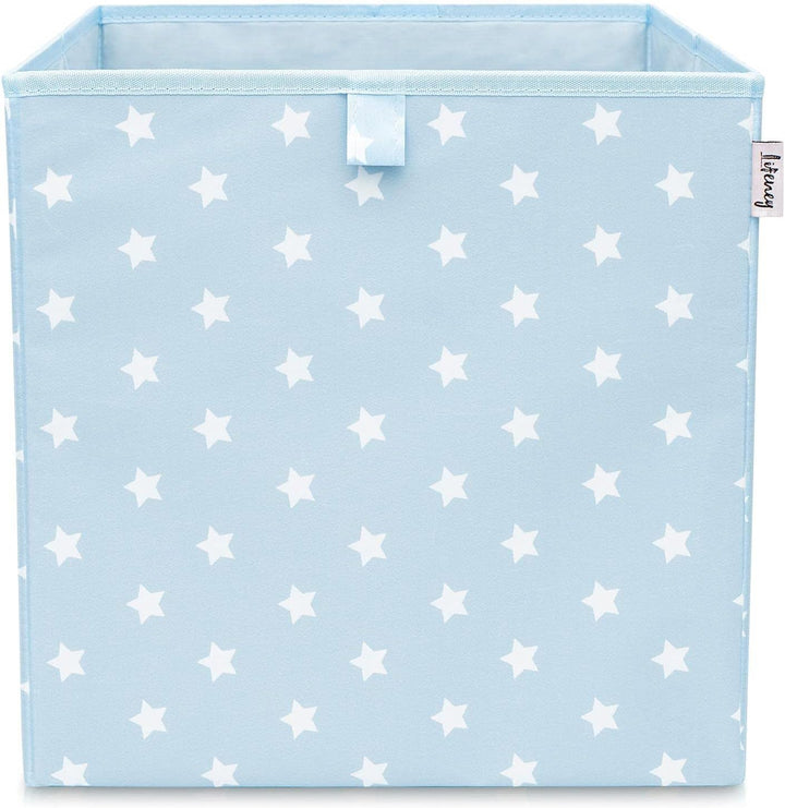Aufbewahrungsbox 3er Set Sternenmotiv in Grau, Rot & Blau I Spielzeugbox mit Sternen passend für Wür