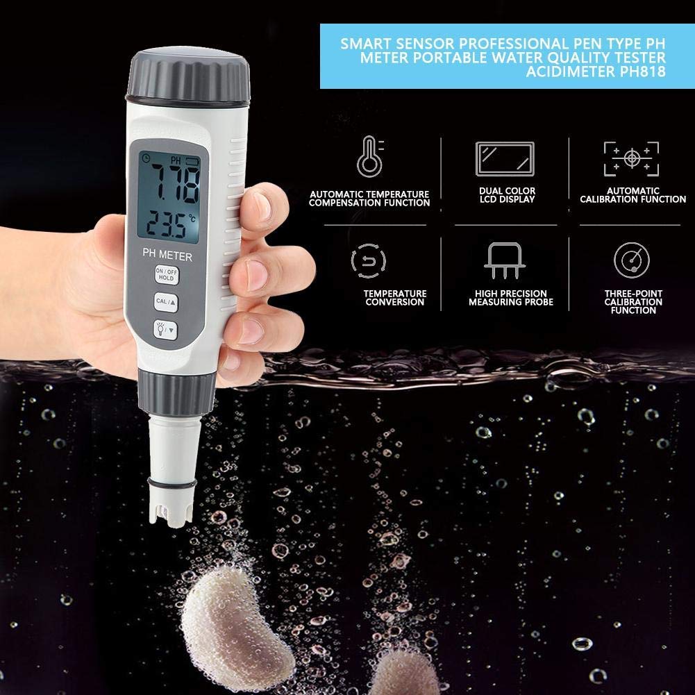 Wasserqualitätstester, digitales PH-Messgerät mit LCD-Display Hochgenauer PH-Bereich bei 0,00-14,00