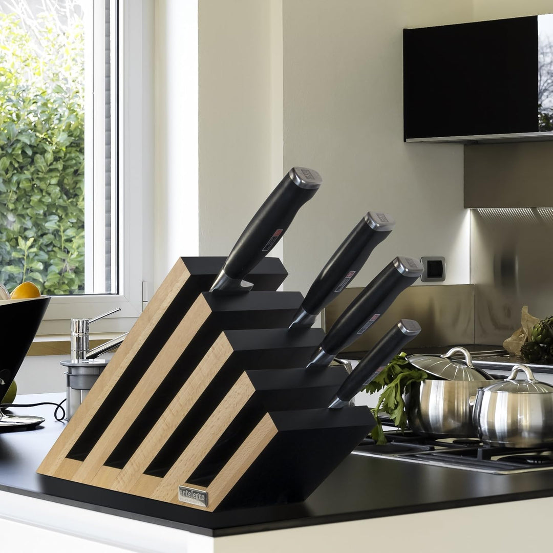 Arte Legno 42 Messerblock, Buchenholz, Natur 9 Knives Natur, 9 Knives Natur