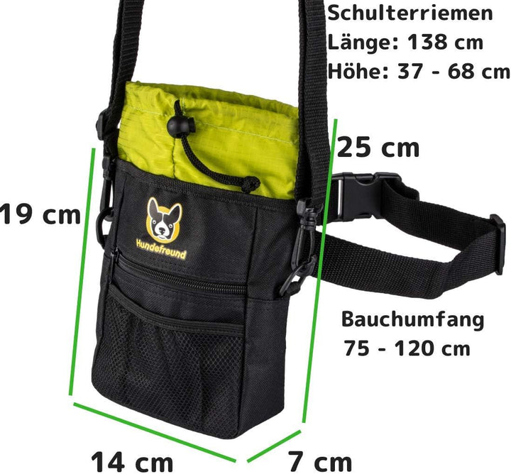 Hundefreund Grosser Futterbeutel für Hunde zum Hundetraining | 4 in 1 Futtertasche mit Bauchgurt, Gü