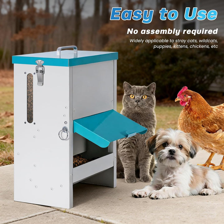 10L Automatisch Katzenfutterspender, Edelstahl Gravity Futterautomat für Katzen, Automatischer Haust