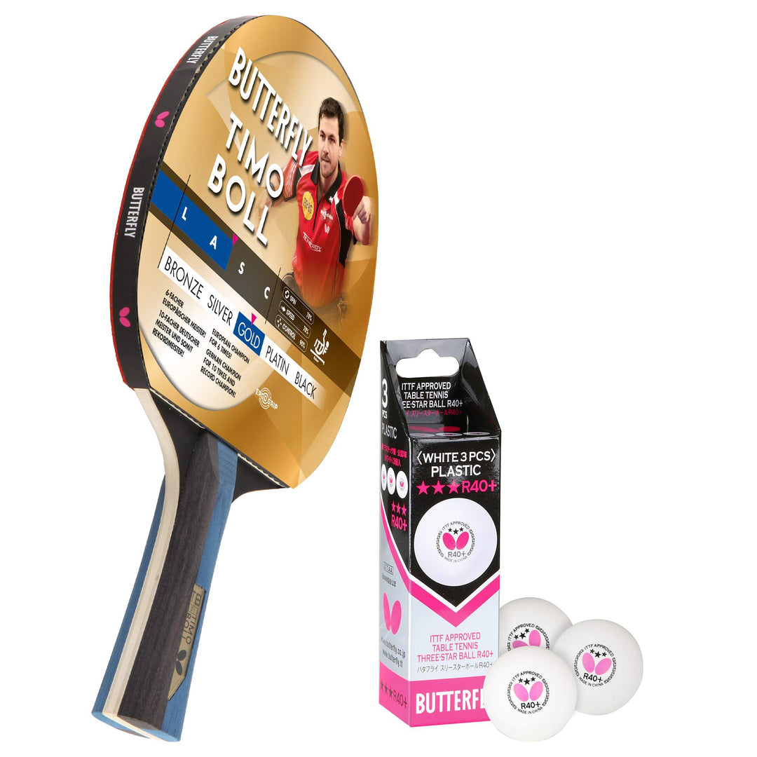 Butterfly® Timo Boll Gold Tischtennisschläger | Tischtennis Racket Bat TT Profi Wettkampfschläger fü