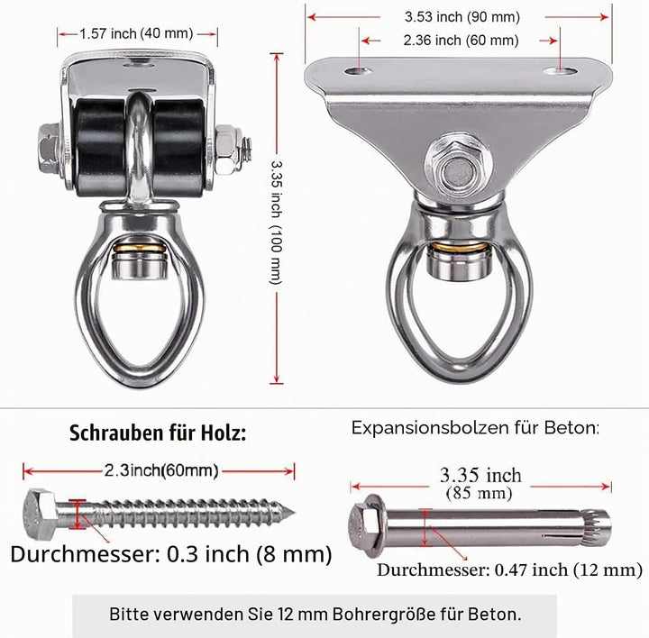 BeneLabel Heavy Bag Halterung, Boxsack Aufhänger, Heavy Bag Aufhänger, Boxsack Zubehör, Boxsack Halt