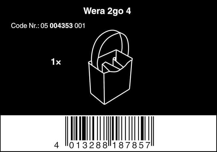 Wera 05004357001 2go 2 XL Werkzeug-Container & 2go 4 Köcher, 165 x 105 mm, 1 Stück, 05004353001 Wera