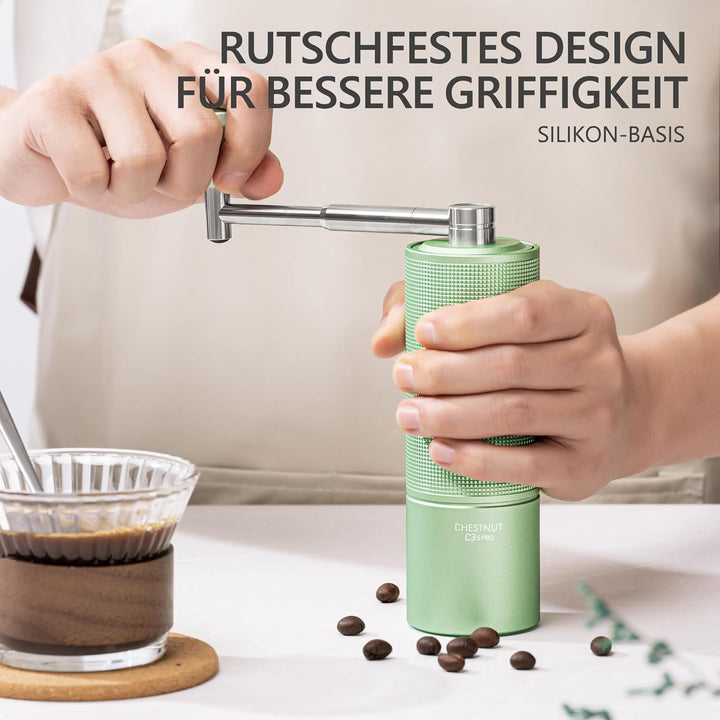 TIMEMORE Chestnut C3s PRO Kaffeemühle Manuell, Upgrade Integrierte Ganzmetallgehäuse, Handkaffeemühl