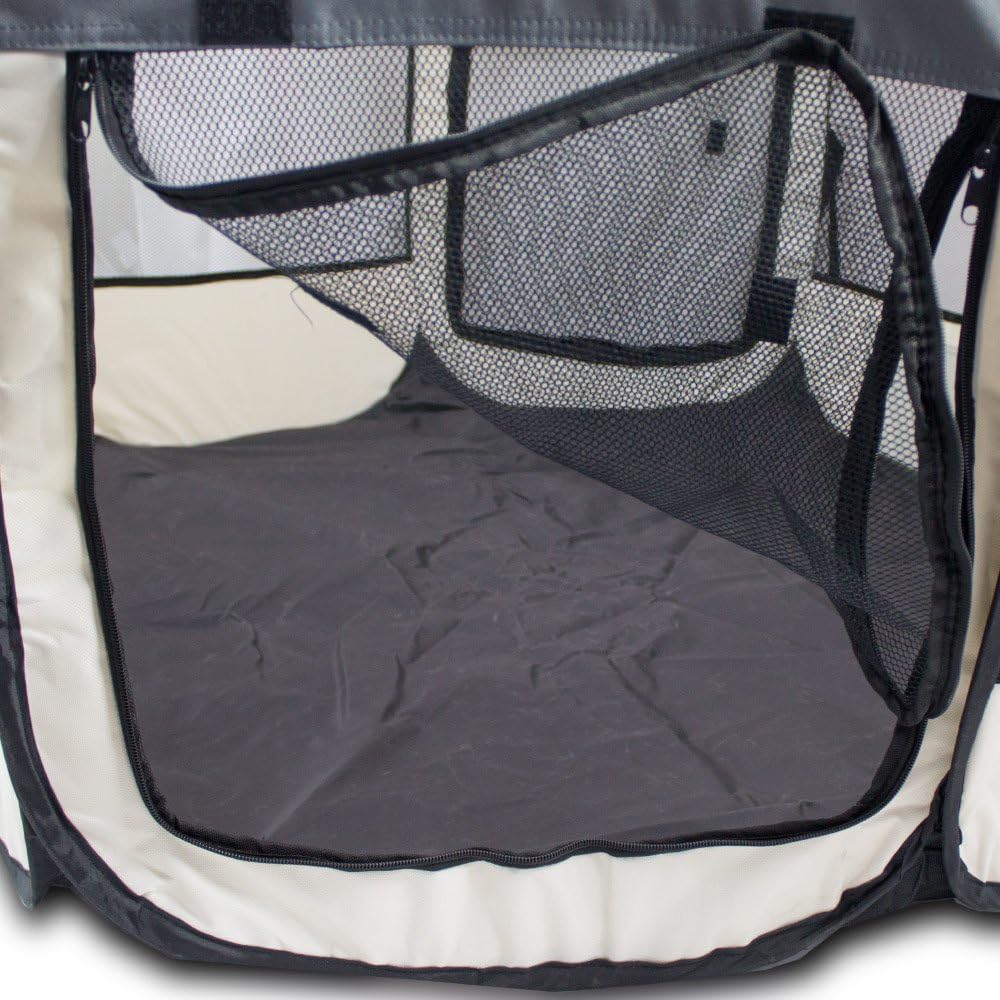 BITUXX® Welpenlaufstall Tierlaufstall Laufstall Tierauslauf Laufgitter Eckig Faltbar (Rot), Rot