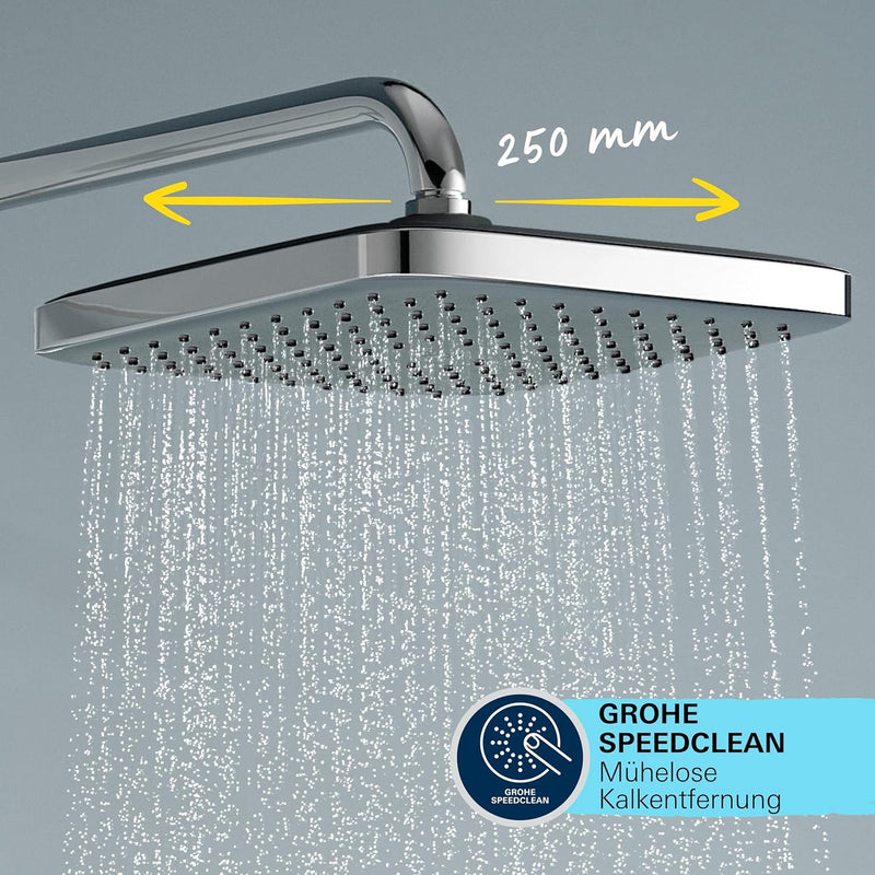 GROHE Vitalio 250 - Duschsystem mit Umstellung, wassersparend ~8l/min (für vorhandene Armaturen, 2 S