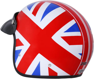 Zorax ZOR 604 Union Jack XL (61-62cm) Offenes Gesicht Motorradhelm Jethelm Damen und Herren Rollerhe