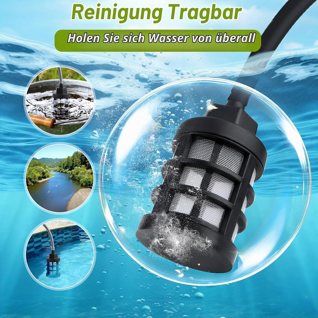 Akku Hochdruckreiniger 21V, Kabelloser Hochdruckreiniger mit 2 Akkus &amp; 1500mAh, Leistungsstarker Dru