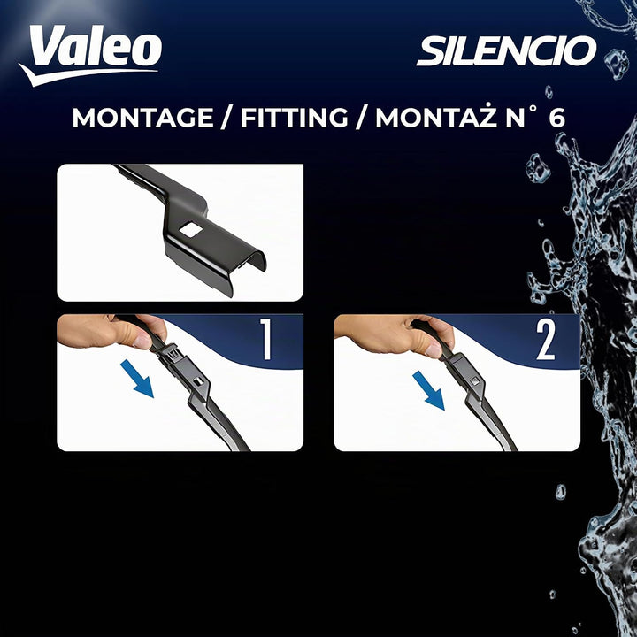 Valeo Silencio VF468 Wischerblatt 574668 Vorderansicht: 650mm / 400mm Menge Set 2 Einheiten Fahrerse