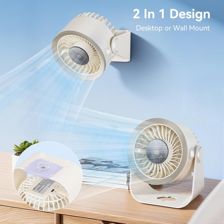 Schreibtischventilator, fünf Lüftergeschwindigkeiten, 180-Grad-Rotationseinstellung Tischventilator