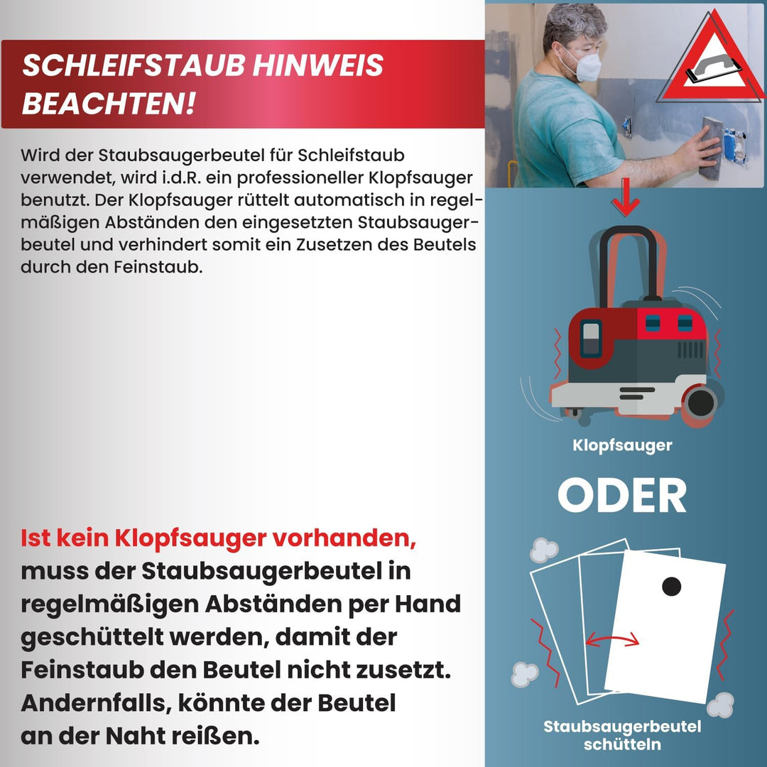 McFilter I 10 Staubsaugerbeutel kompatibel mit Kärcher WD 4, WD 5, WD 6, KWD 4, KWD 5, KWD 6, KNT 4,