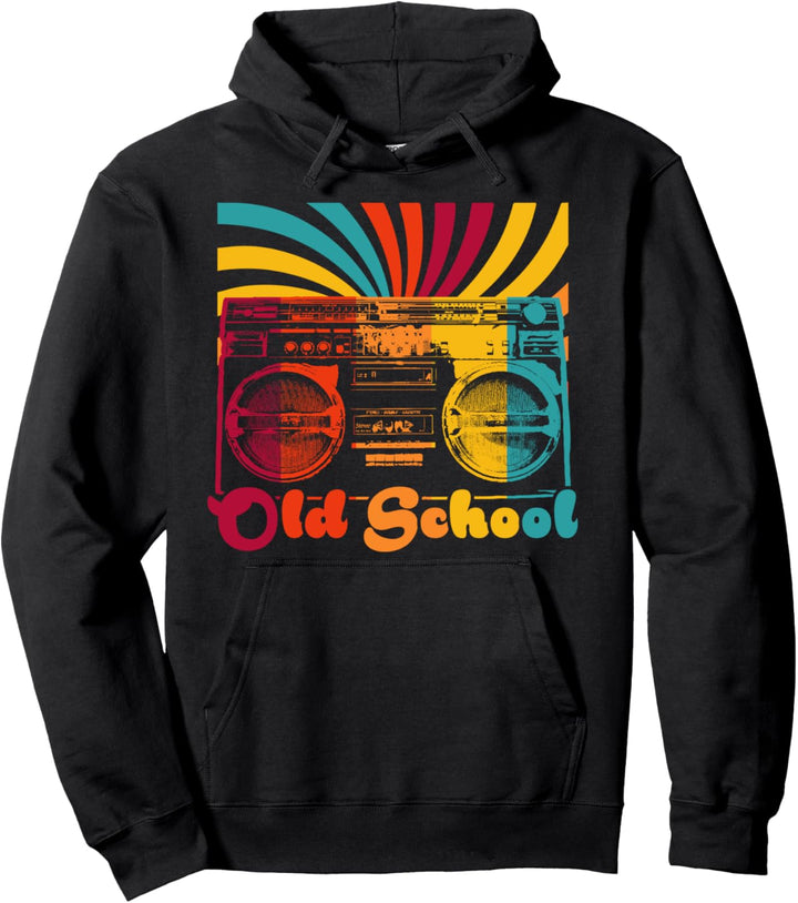 Retro Old School Cool Tragbare Boombox Kassette HipHop Geschenk Pullover Hoodie