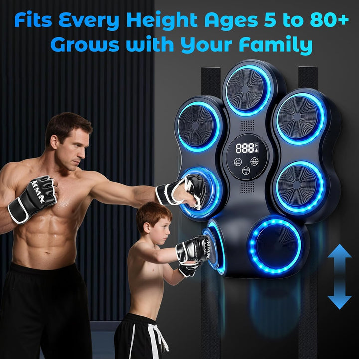 Smart Music Boxing Machine mit LED-Lichtern, Bluetooth Musikboxing Maschine mit 9 Geschwindigkeitsmo