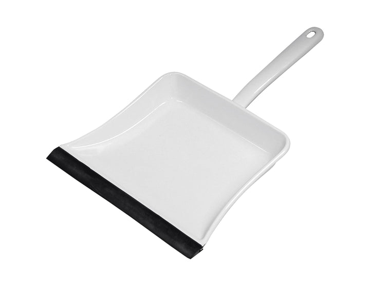 Riess, 0363-033, Staubschaufel mit Gummilippe, Classic-Weiss, Länge 40 cm, Höhe 4.8 cm, Emaille, wei
