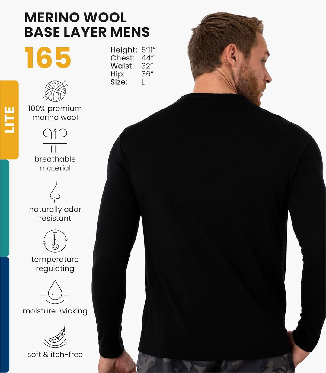 100% Merino Unterwäsche Herren - Merino Langarmshirt Herren Atmungsaktiv Und Feuchtigkeitsableitend