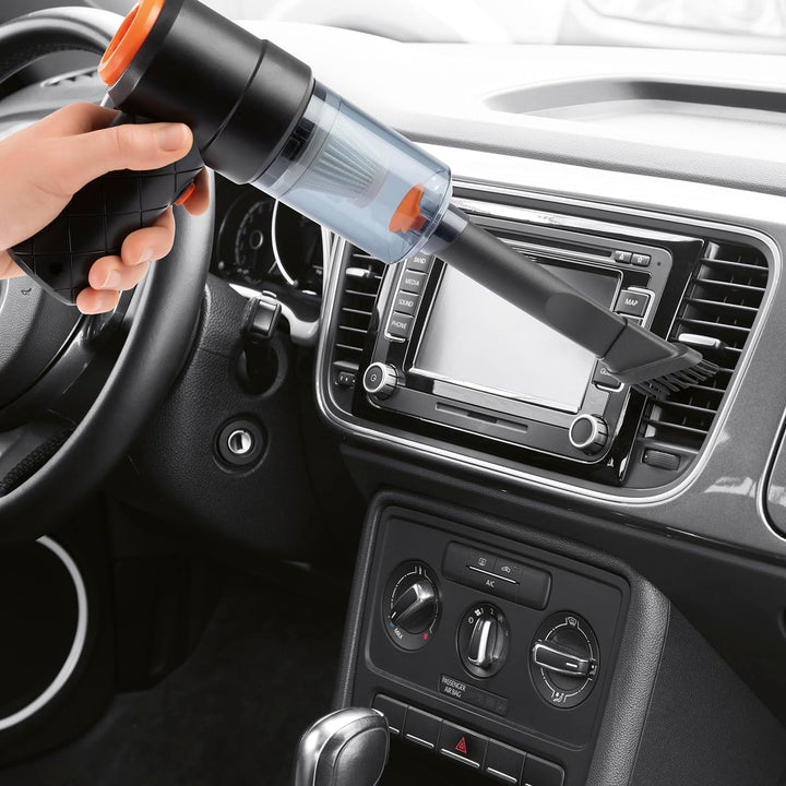 CLEANmaxx Akku-Handstaubsauger im 6-TLG. Set | Kabbelloser & Beutelloser Handsauger | Mit Saug- & Ge