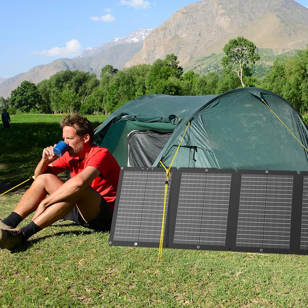 SinKeu 120W faltbares Solarpanel, Tragbare Solarladegerät mit Tragetasche, Wasserdicht mit 19,8V 6A