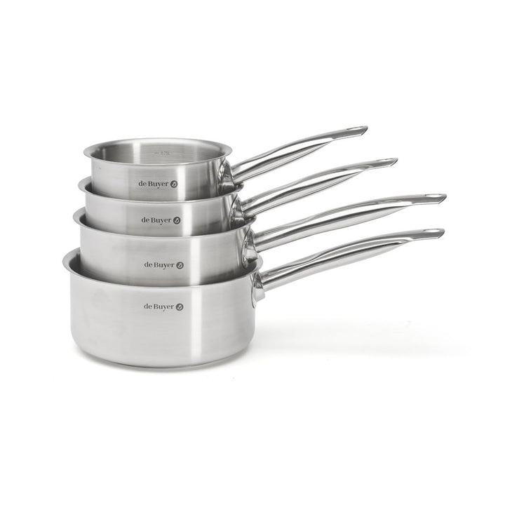 de Buyer - Set aus 4 Stielkasserollen PRIM'APPETY aus Edelstahl - 14/ 16/ 18/ 20 cm - 3501.04, Silbe