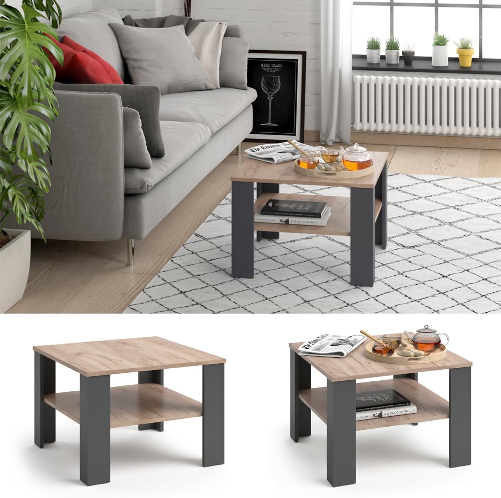 Vicco Couchtisch Homer 60x60 - Wohnzimmer Sofatisch Kaffeetisch 3 Farbvarianten +++ Beistelltisch -