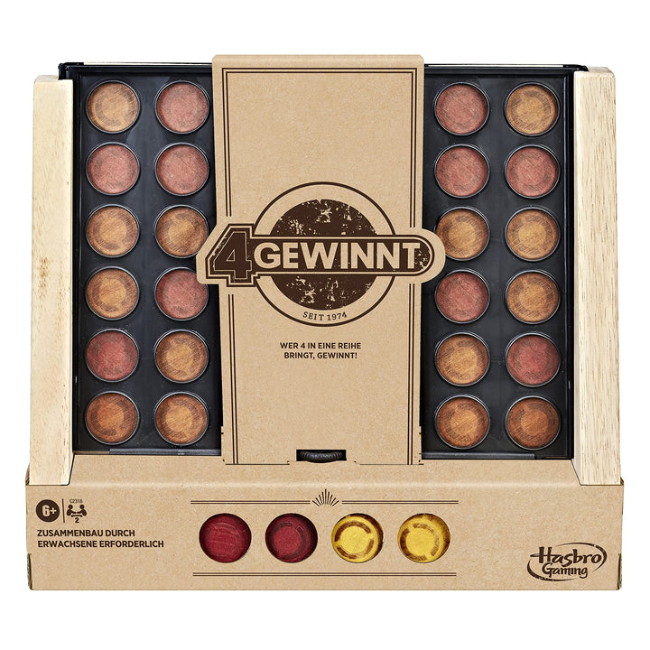 Hasbro Gaming 4 gewinnt Rustic Woods, Gelbe, Ab 6 Jahren geeignet Vier gewinnt Rustic Woods, Vier ge