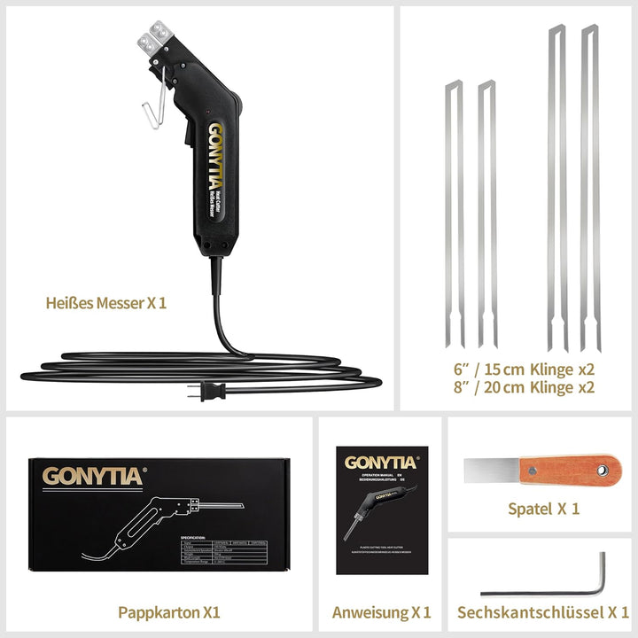 GONYTIA Styroporschneider Styrocutter mit geraden Klingen 150mm x3 Styroporschneider - Handschneider