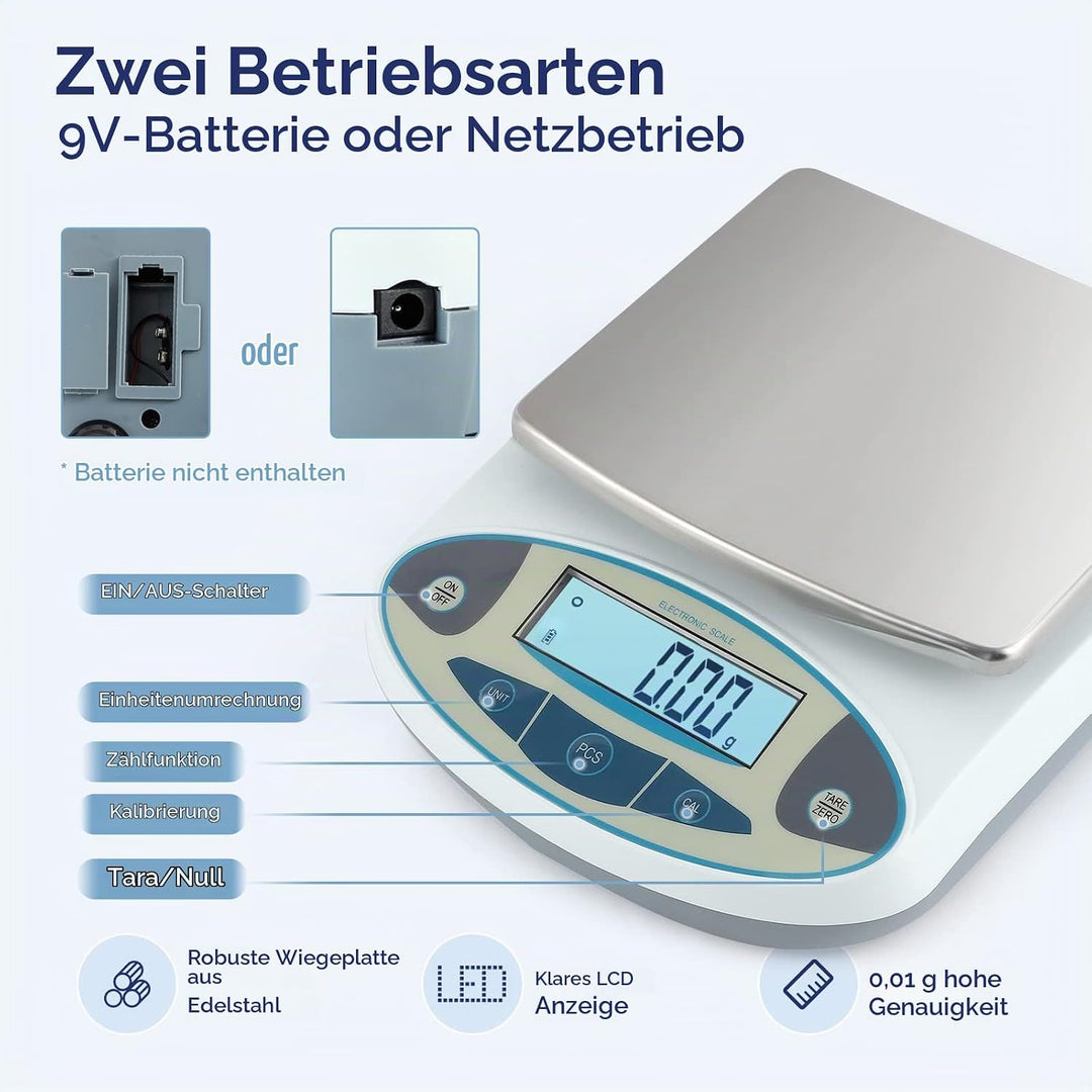 CGOLDENWALL Elektronische Wissenschaftliche Laborwaage丨Hochpräzise Digitale Laborschmuckwaage mit Au