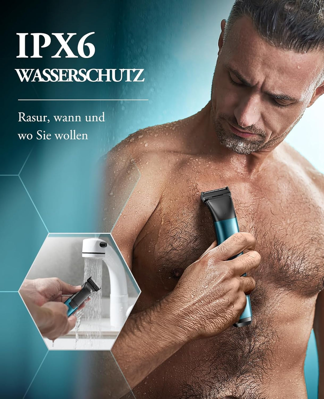 kensen Intimrasierer Mann, Rasierer Herren Intimbereich 2 In 1 Körperrasierer Herren Nass- & Trocken