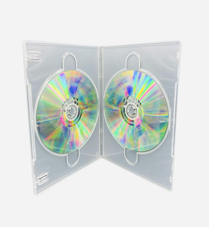 DVD-/CD/Blu-Ray-Hüllen mit 7 mm Rücken, transparent, 50 Stück