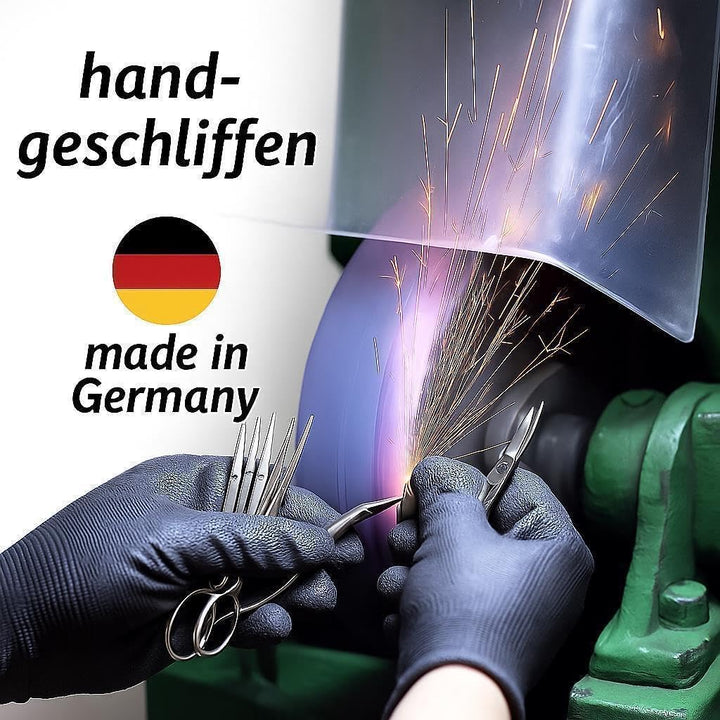 5-tlg Maniküre-Set aus Echtleder – Made in Germany | Solingen Instrumente im Etui Beere, Beere