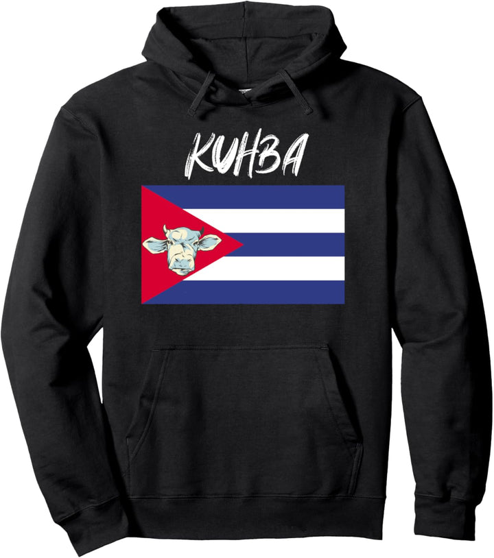 Lustiges Kuba Motiv mit Kuh & Flagge Revolutionär Cuba Humor Pullover Hoodie