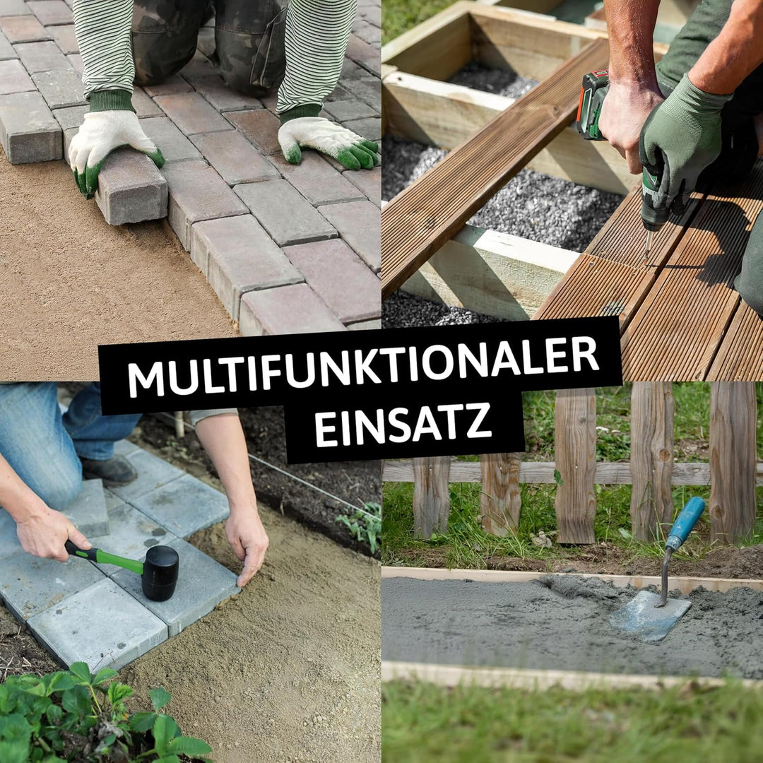 Bodenverdichter Handstampfer aus Stahl - Gartenstampfer mit 20x20cm Platte & Softgriff - Erdstampfer