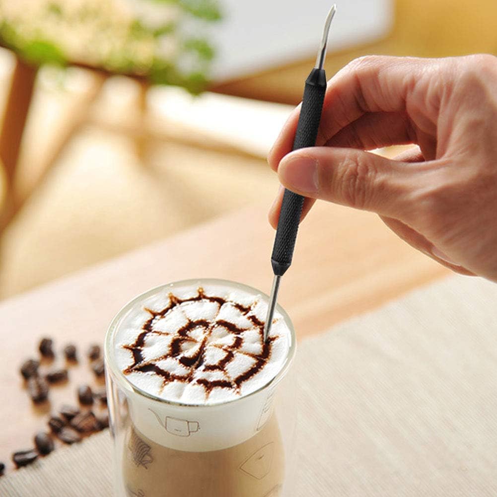 4 Stück Edelstahl Kaffee Kunst Stift 14 cm Latte Art Pen Needle Latte Kunststift Barista Latte Pen K