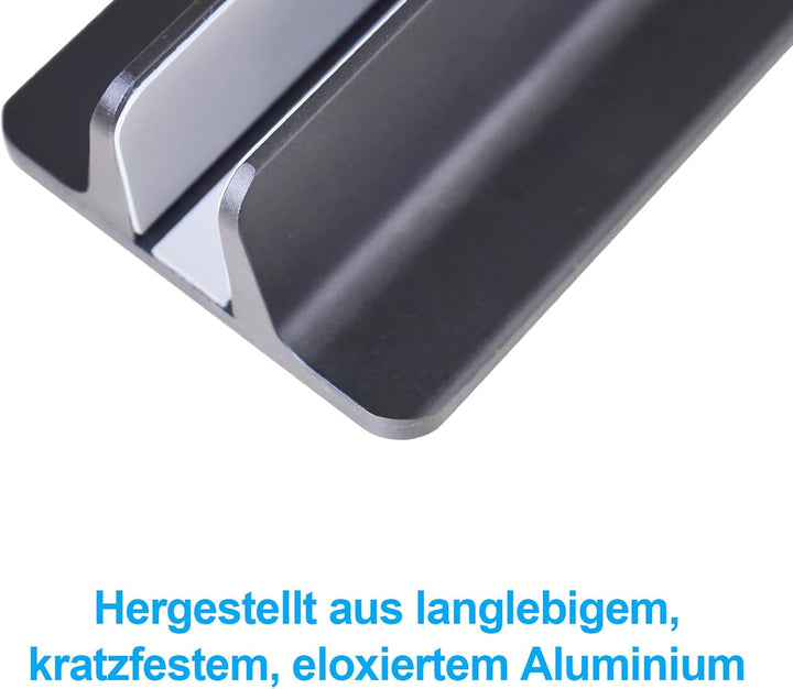 Vertikaler Laptop Ständer, Aluminium Verstellbarer Notebook Ständer Platzsparender Halterung für Mac