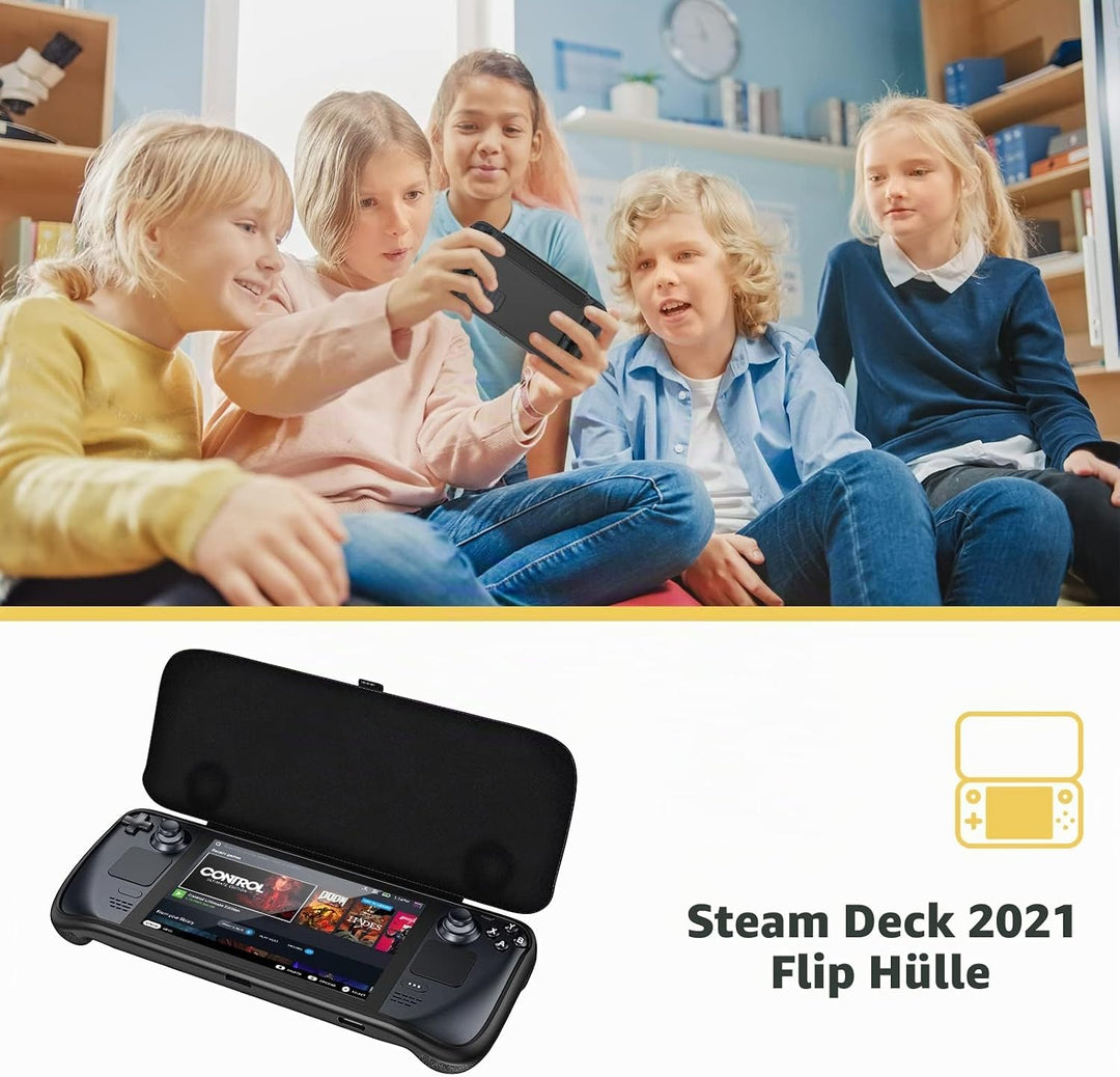 ProCase Hülle für Steam Deck, Flip Cover Kompatibel mit 7 Zoll Valve Steam Deck Case Schutzhülle Mag