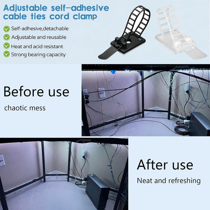 kabelhalter,Schreibtisch-Draht-Organizer Kabelbinder selbstklebende Kabelclips Kabelmanagement Kabel