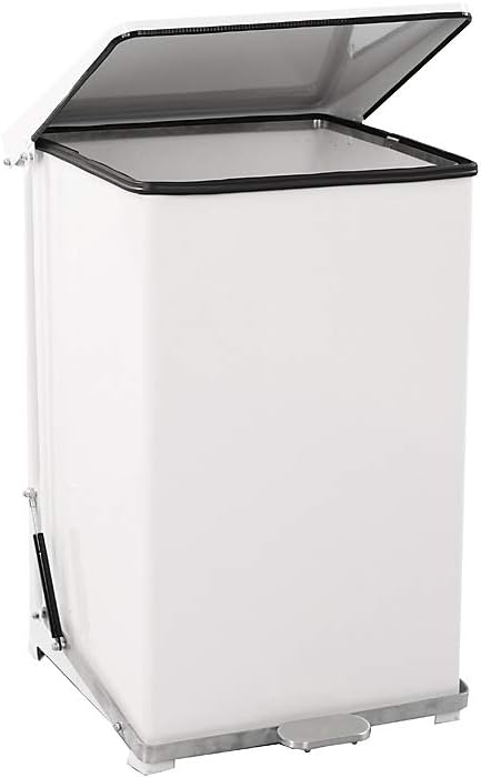 kaiserkraft | Industrie-Treteimer | Stahlblech | weiss RAL 9016 | Volumen 90 l | HxBxT 770 x 445 x 4